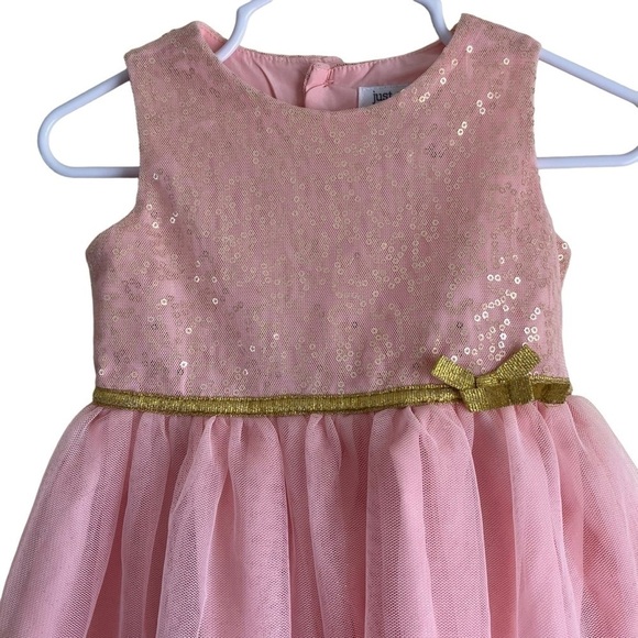 Carters Baby Girls Holiday Dress Pink Gold Sequined Tulle Fairy Dress Sz 12mo - Picture 2 of 16